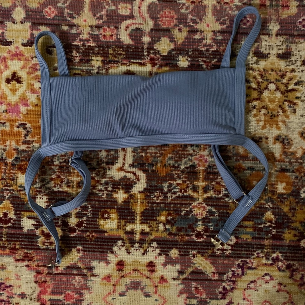 Blue Ribbed Bikini Set - Picture 3 of 4